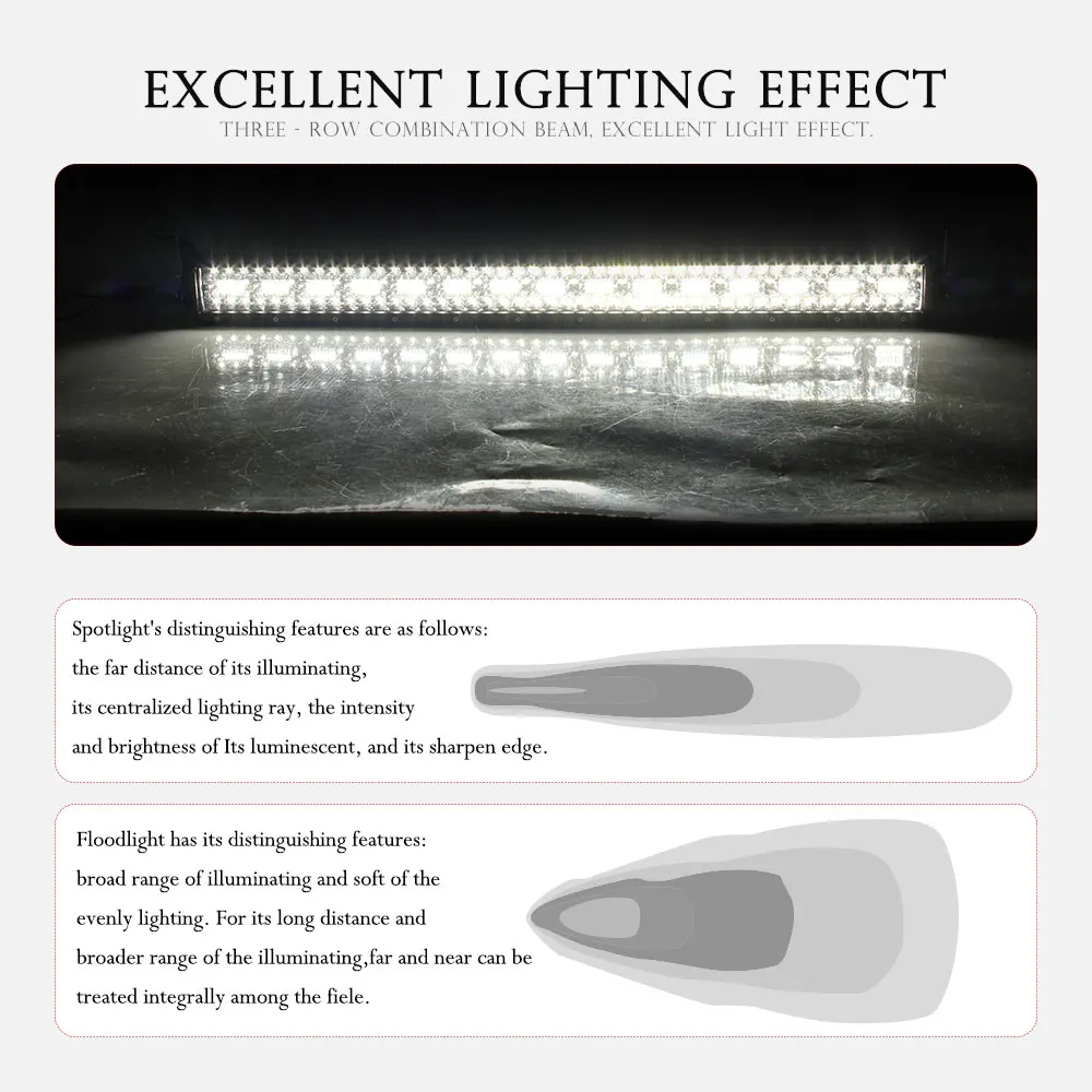 Лидер продаж, автомобильная светодиодная балка, 12 В, 22 дюйма, 32 дюйма, 42 дюйма, 24 Вольта, 4x4, Aurora 52 дюйма