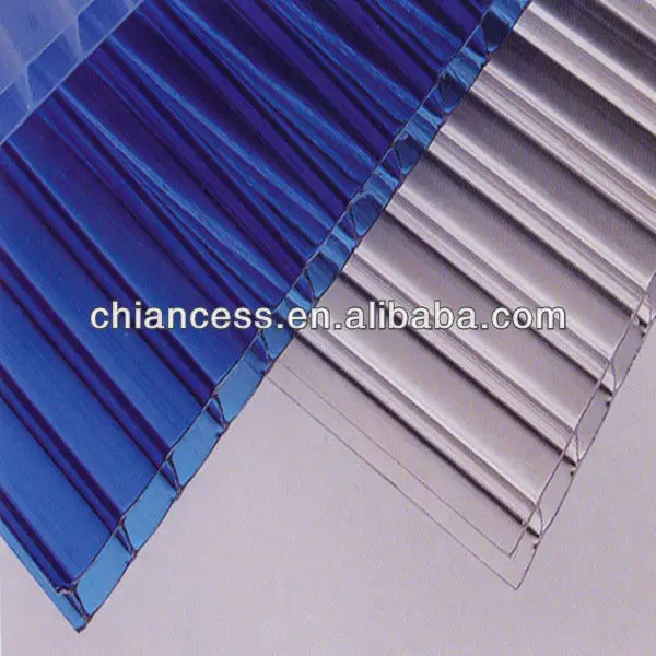 
6mm Polycarbonate Hollow Sheet Twin-wall PC Sheet for 10years guarantee 