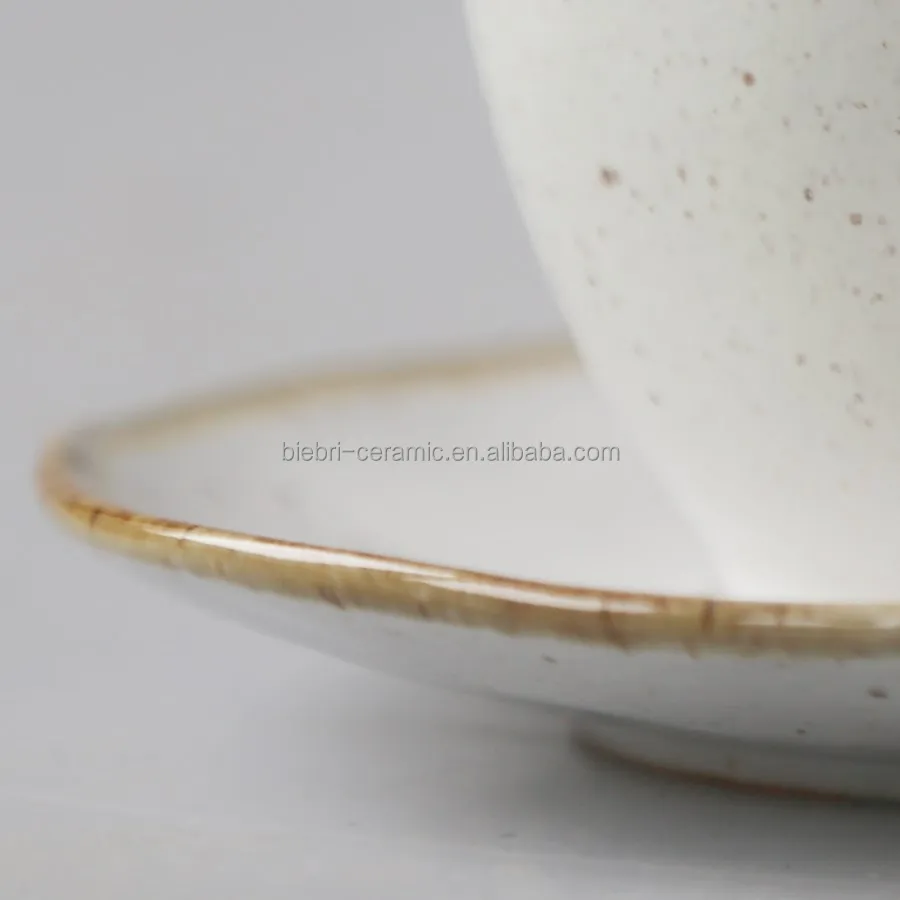 Vintage Retro Old Classical Antique Ancient Ceramic Stoneware Dolomite Coffee Tea Mugs Cup and Saucers Sets