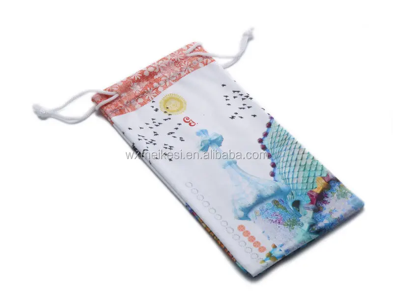 promotional heat transfer printed microfiber mobile phone pouch