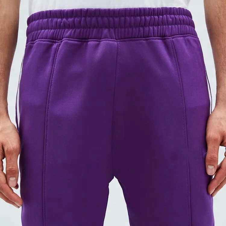Purple Wholesale Custom Side Stripe Pants Tracksuit Bottoms Mens Track Pants With Pockets