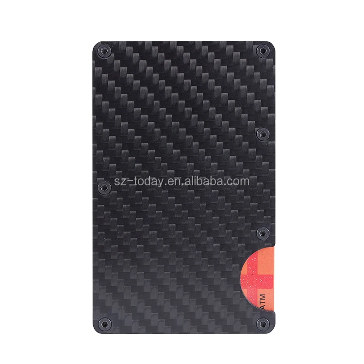 Кошелек из углеродного волокна с логотипом на заказ, чехлы для кредитных карт, минималистичный кошелек с зажимом для денег, держатель для карт, кошелек