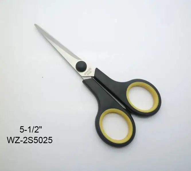 stainless steel material blade with plastic handle type kids scissors small size scissors brand names 6inch
