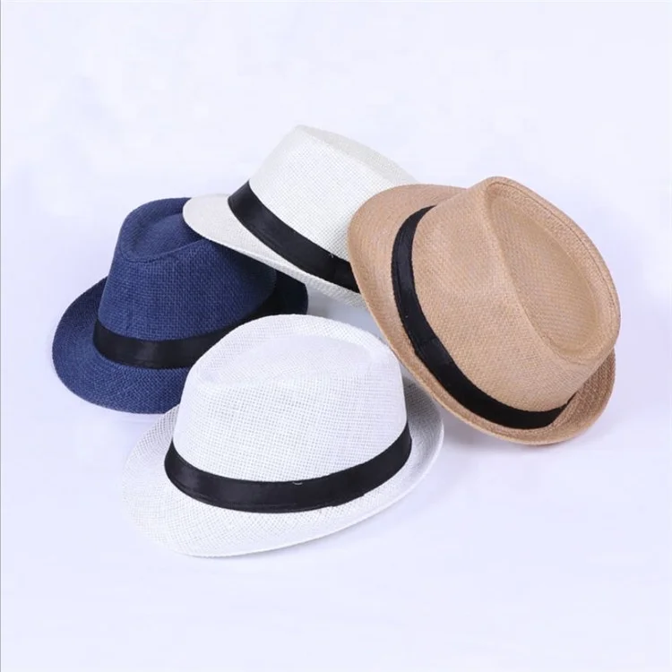 cheap Wholesale men women straw hat factory custom fedora hat with print logo