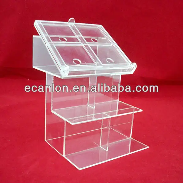 Wholesale black base clear acrylic cosmetic display, custom acrylic cosmetic display