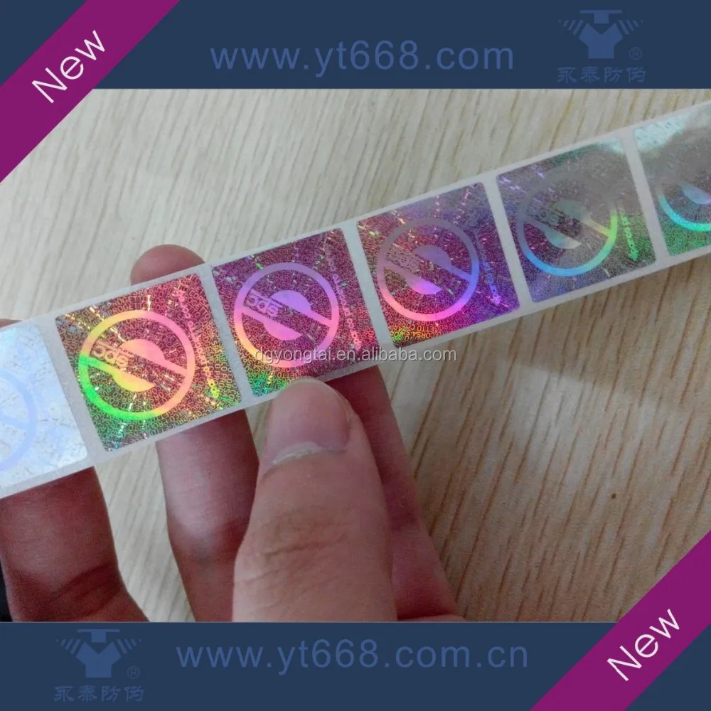 Holographic hologram hang tag sticker for clothing hang tag