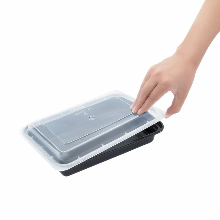 Reusable Rectangular Single Compartment Microwave Safe Bento Lunch Box Plastic Food Container