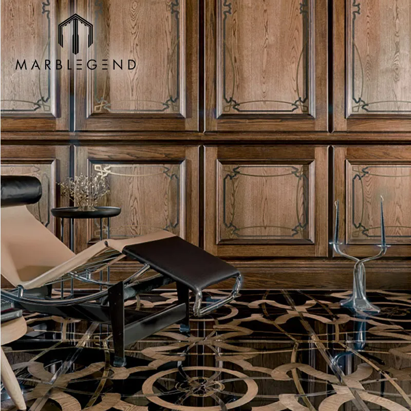 12X12 Wooden Floor Tiles Marble Inlay Parquet Floor Wooden Tiles