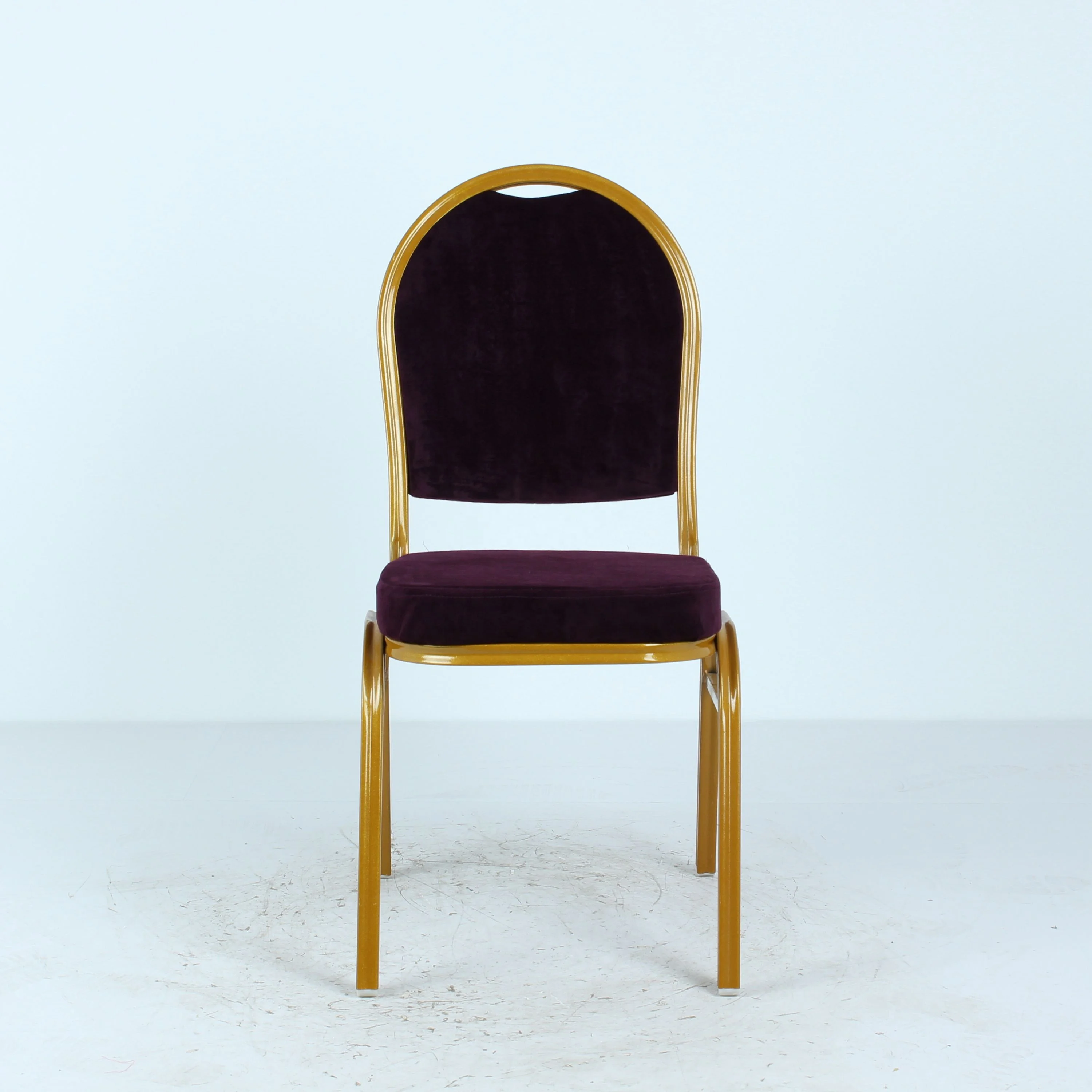 Velvet banquet with seat cushions aluminum stacking steel metal banquet chair