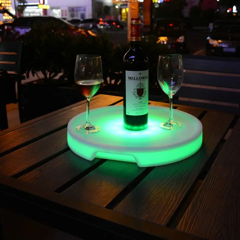 New design Remote controlled LED tray 16 color changing decorative LED serving tray