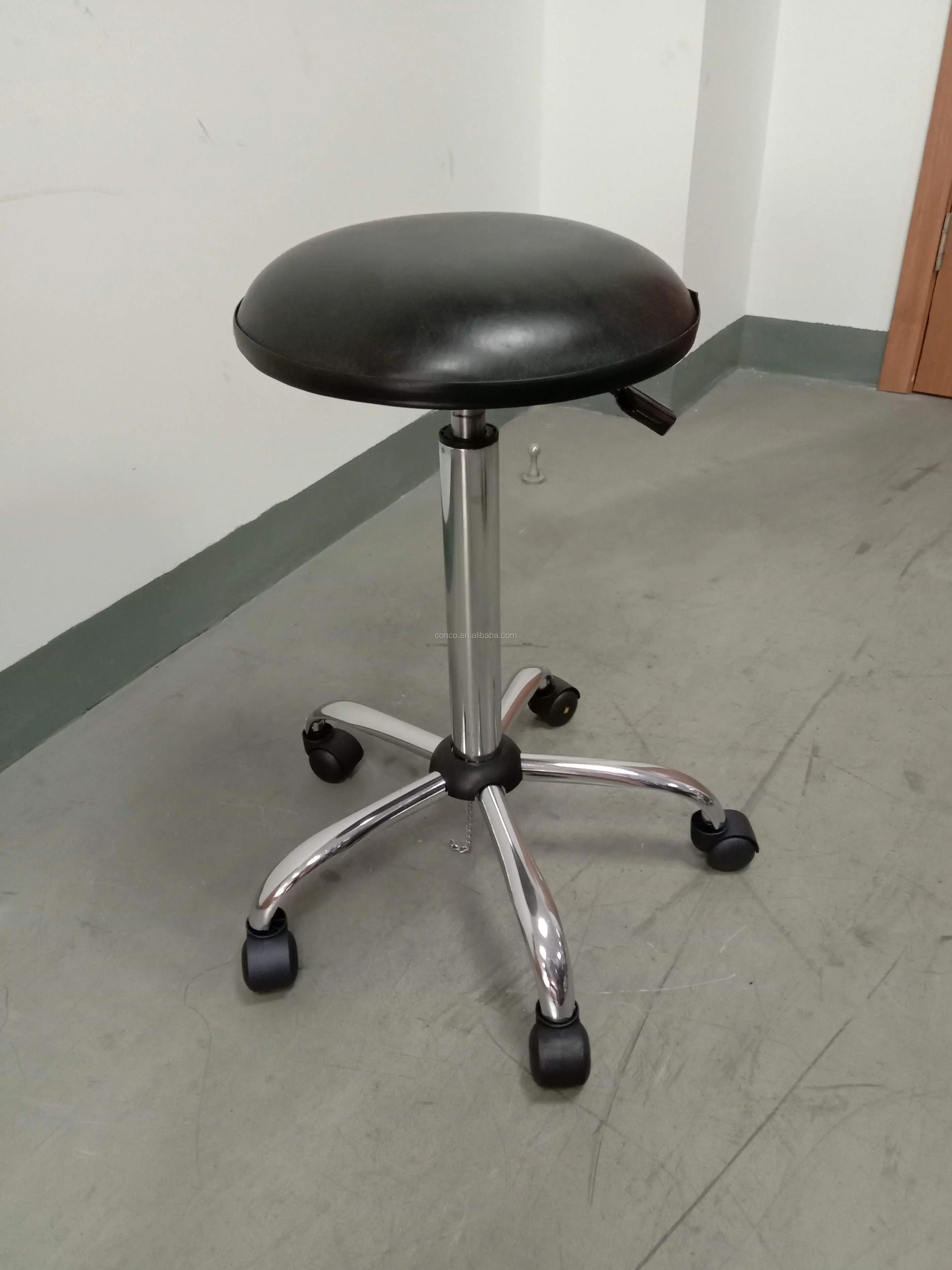 ESD Antistatic Stool with Foot Rest Ring,esd Chair Office Furniture Chair Seat Diameter 360mm Conductive Plastic Castors