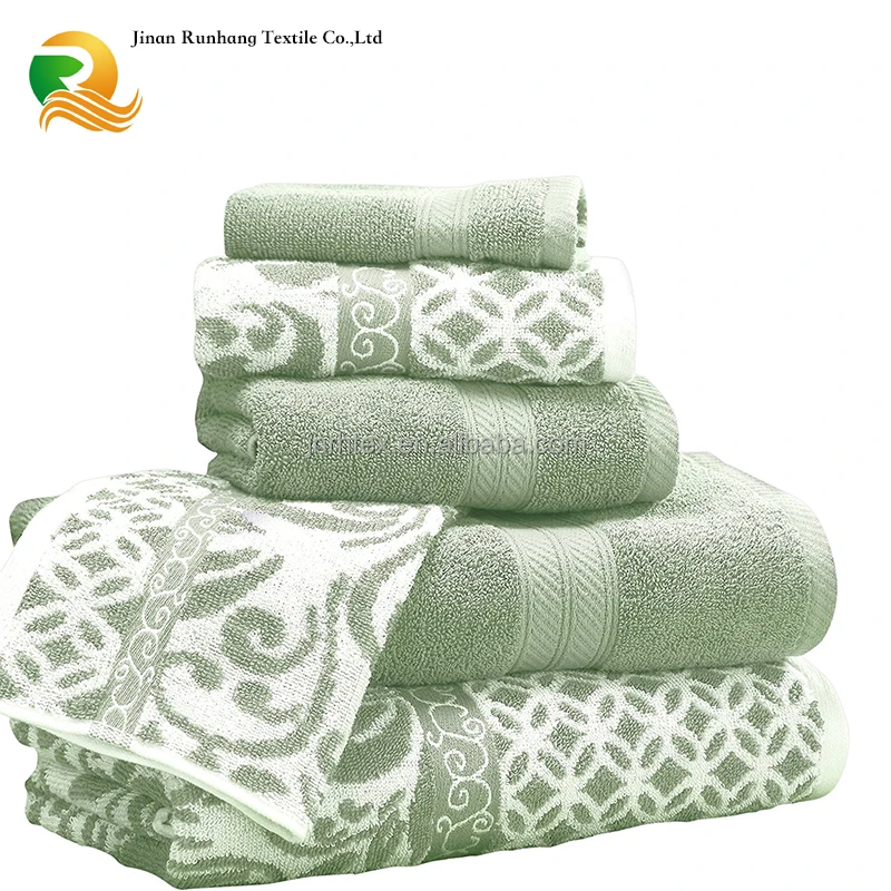 
Professional production Yarn Dyed 100 Cotton Jacquard Hotel towel set Supplier 