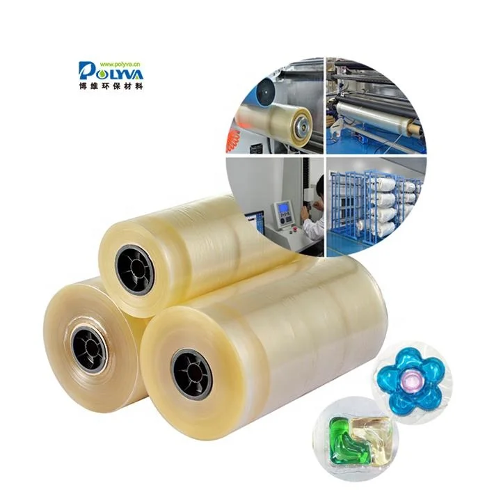 Polyva OEM Stretch Wrap Cold Liquid Packing Laundry Pods Water Soluble Film for Powder Detergent Making Machine Agriculture Soft