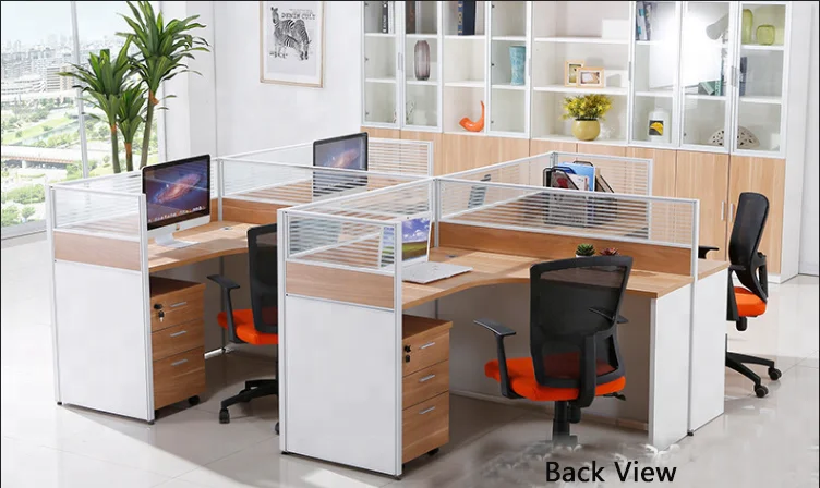 Customize Office Partition Extrusions Aluminum Profiles Office Furniture Cubicle Workstation Desk 8 Person Workstations