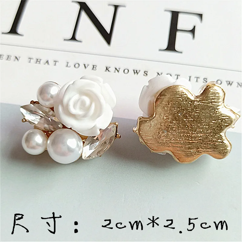 Beauty flower design jewelry pendants jewelry parts brass rose pearl Accessories for bag