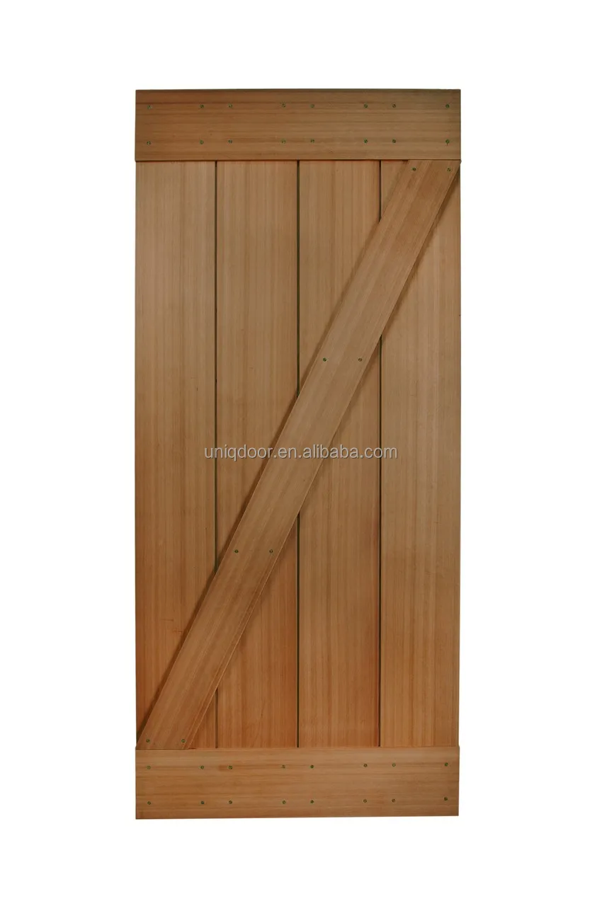 
Stain Grade Mahogany Solid Wood DIY Bathroom Barn Door Models With Hanging Sliding Track System 