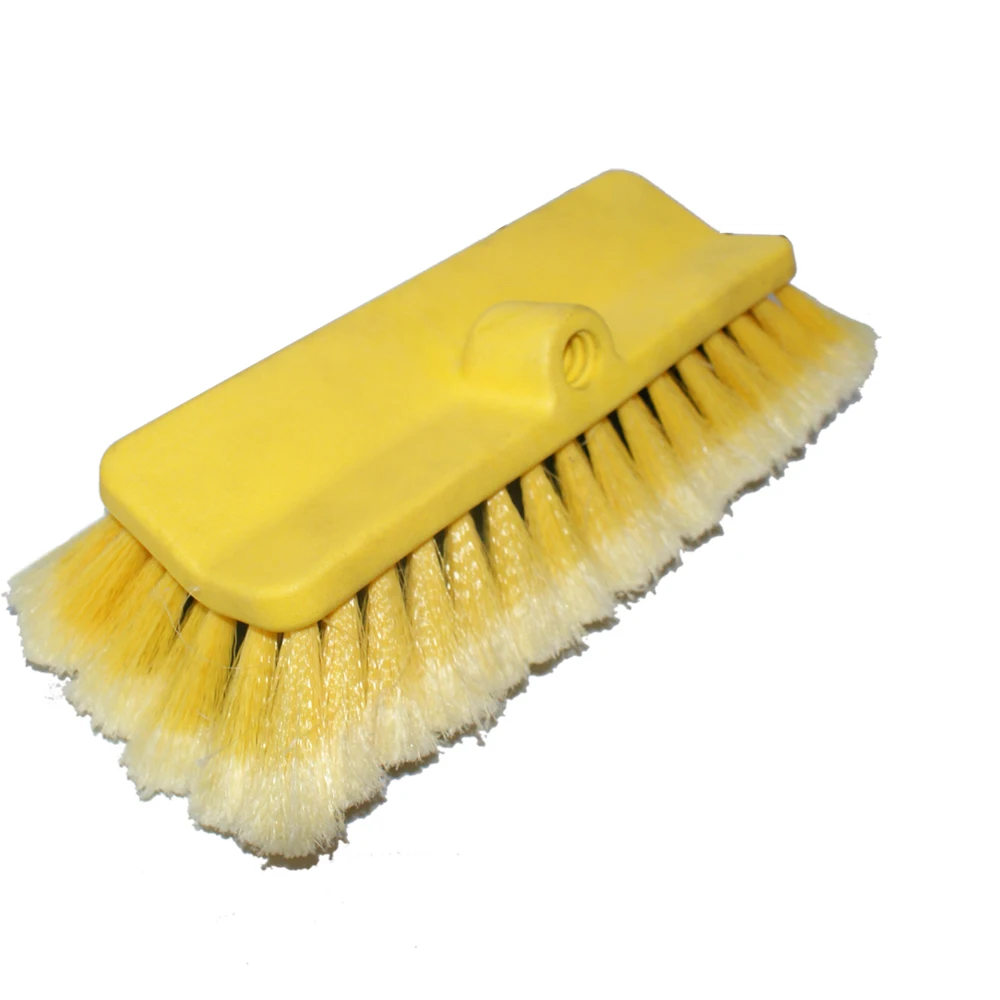 Soft bristle telescopic flow through car wash brush