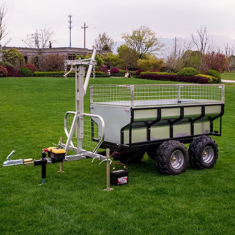 2018 Hot dipped galvanized transport farm box trailer with cage for sale