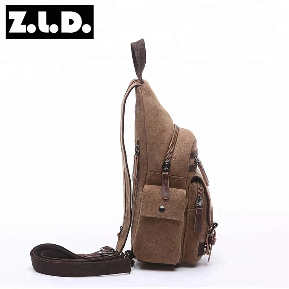 ZUOLUNDUO Повседневная дорожная холщовая Мужская Спортивная нагрудная сумка через плечо для