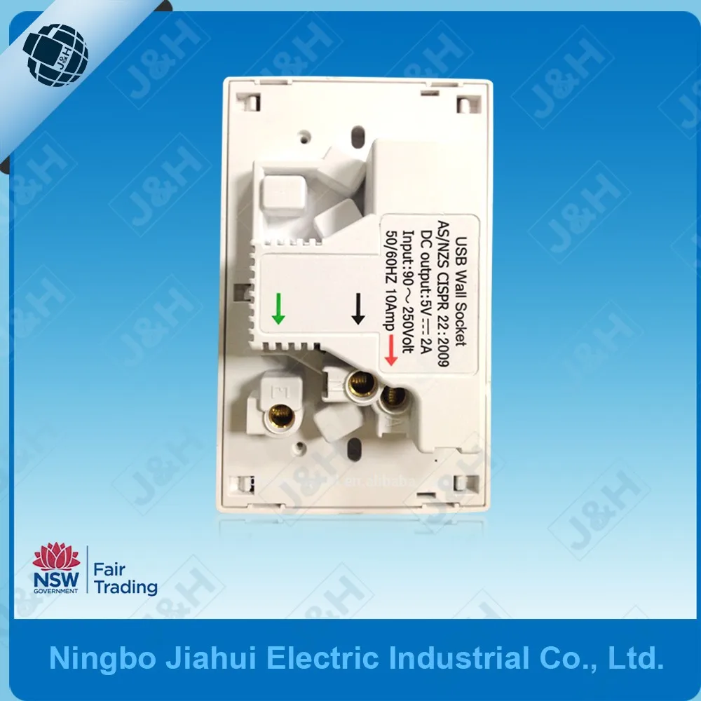Австралийский стандартный настенный выключатель с двойной розеткой powerpoint с 2 розетками USB, AS/NZS Австралийское одобрение, настенный выключатель, USB-розетка