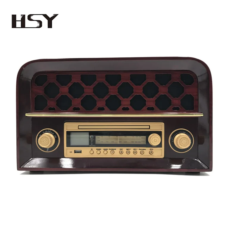 Уникальный дизайн, сертифицированный BSCI, многофункциональный Ретро DAB/DAB +/ FM-радиоприемник с деревянными часами, BT CD USB плеер
