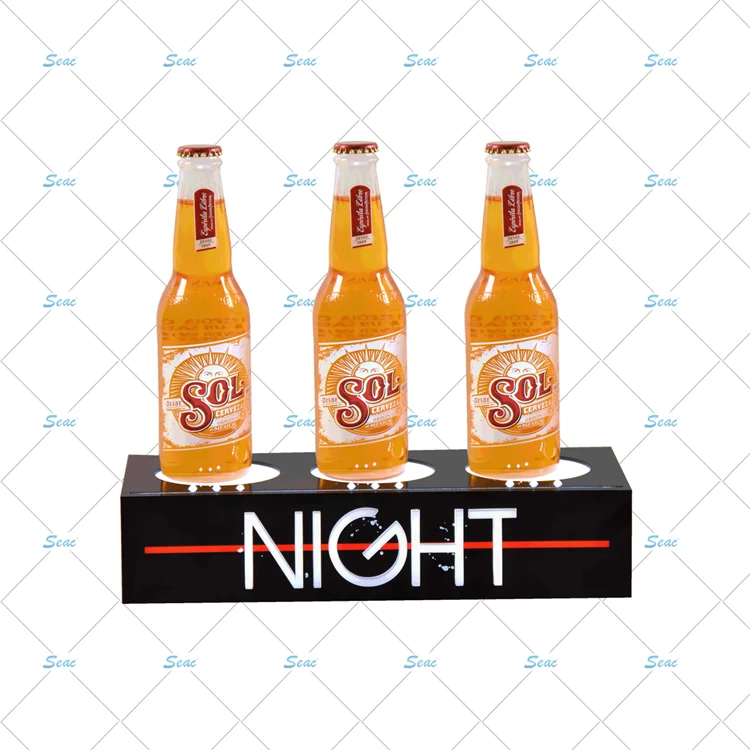 clear acrylic led bottle glorifier display stand for wine
