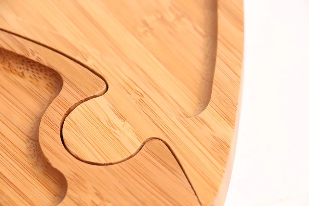 Customization Bamboo Snack Bread Fruit Serving Tray Love Heart Shaped Bamboo Serving Tray Plate