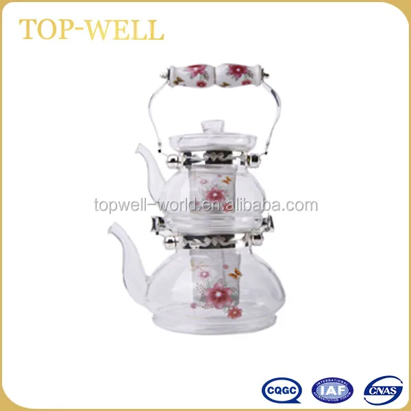 Steam jacketed kettle turkish double tea kettle SET 0.6+1.8L