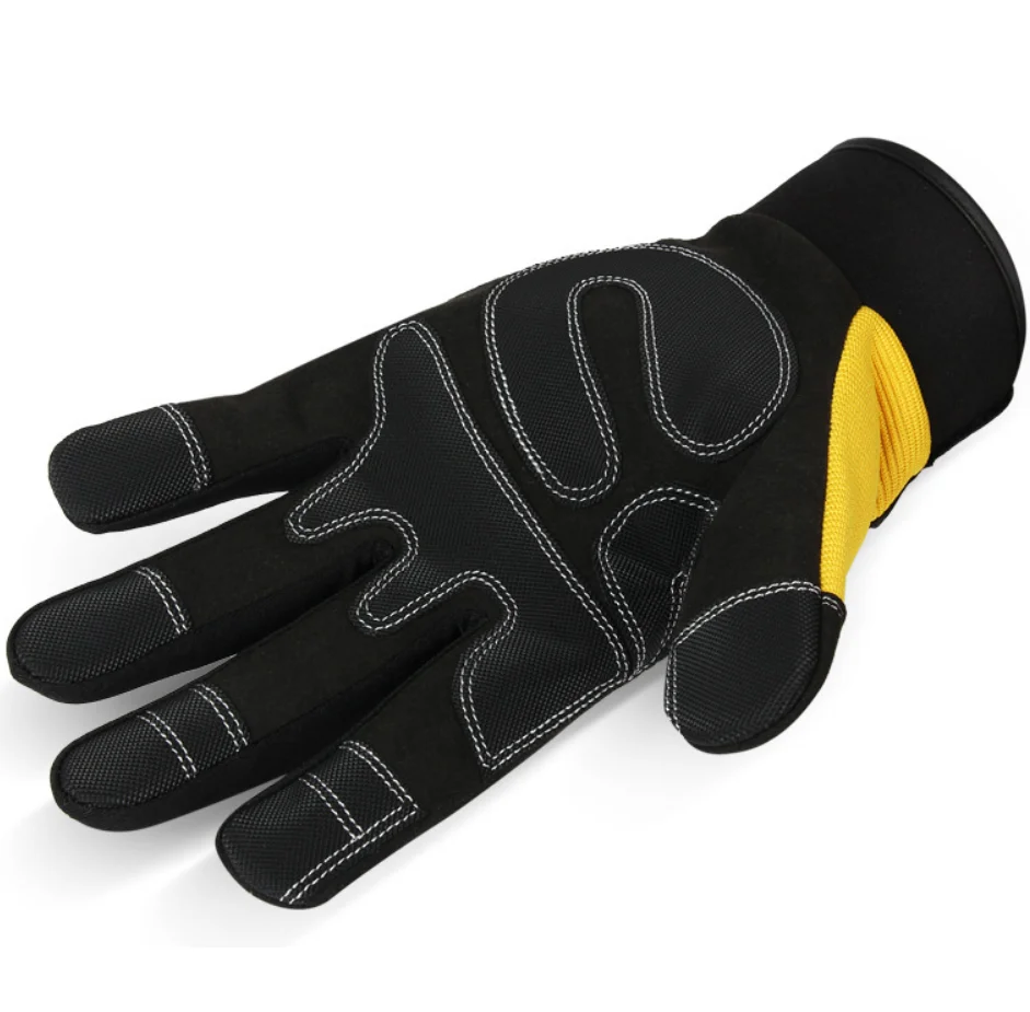 High Quality  Heavy Machinery Anti Cutting Impact Work Safety Leather Gloves