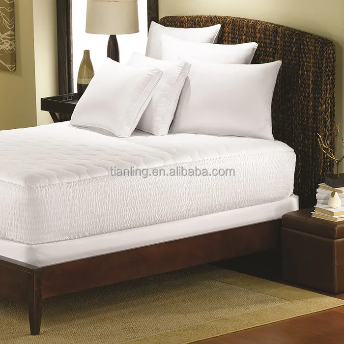 
 100% хлопок, белый стеганый чехол на матрас с трикотажной юбкой  