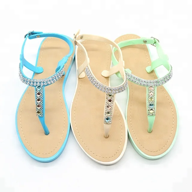 New Fashion Flat Soft PVC PCU Sole Ladies Sandal