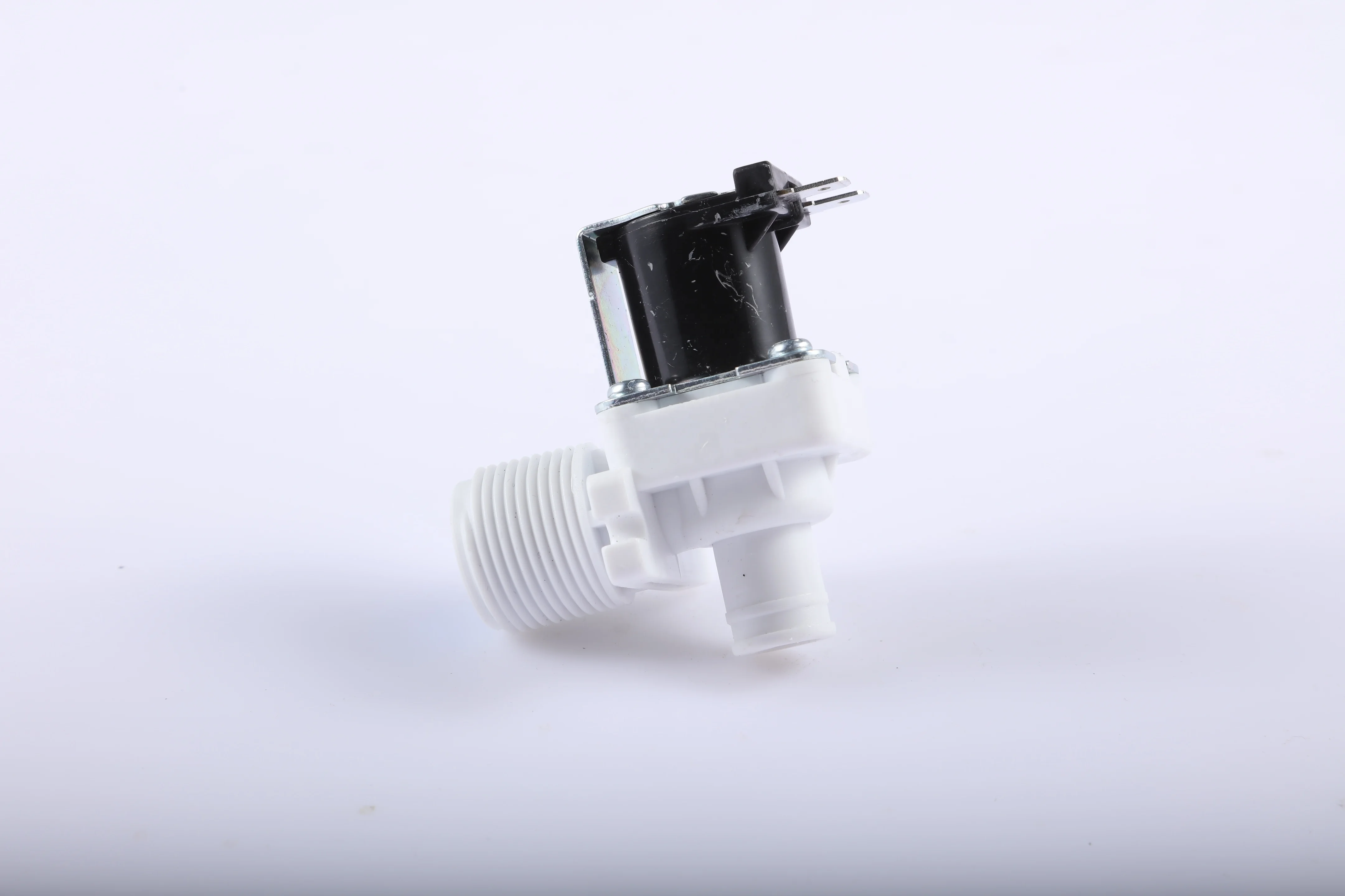 White Plastic Water Solenoid Valve, Small Automatic Valve For Washing Machine
