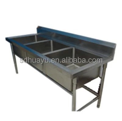 Коммерческая портативная мойка/раковина с тремя отделениями