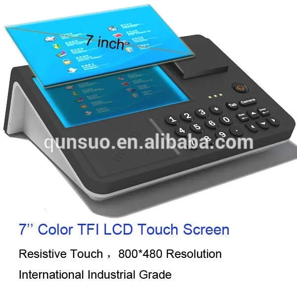 Qs-pc700 all in one 3g pos rfid laptop computer with printer