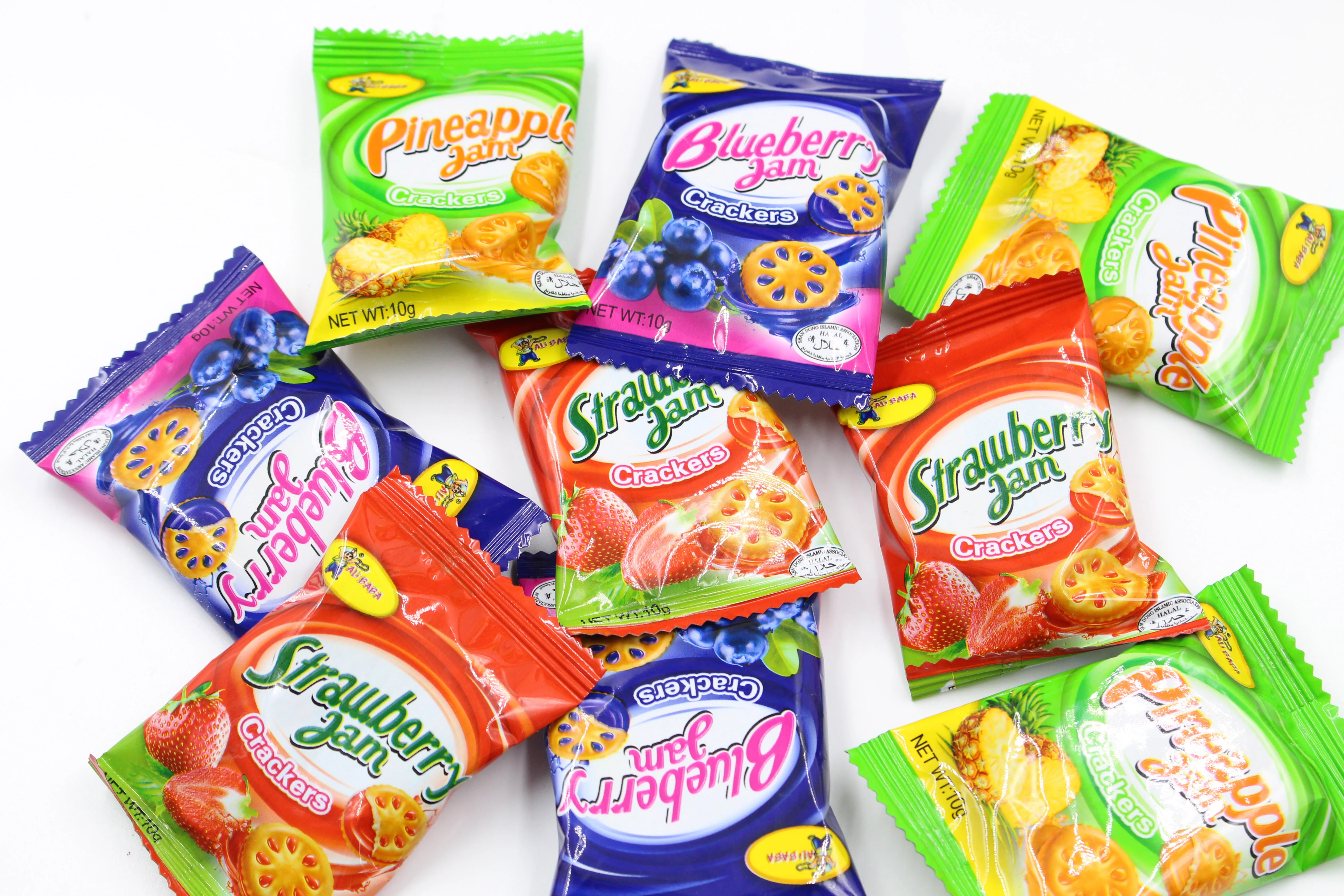 Halal cracker filling jam biscuit