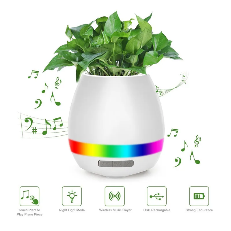 Music Pot Led Vase Night Lamp Piano Wireless Bluetooth Speaker