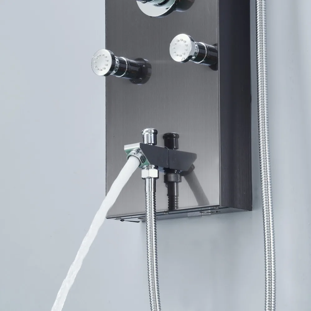 Hot Shower Thermostatic Faucet Sanitary Ware Panel Bathroom Wall Mounted Black Oil Rubbed Bronze Shower Panel