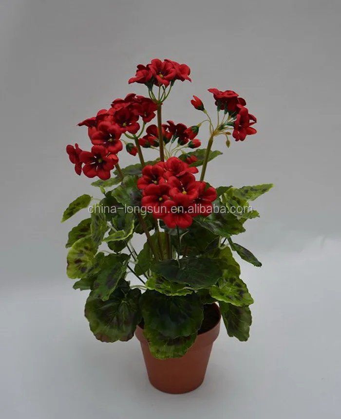LS16070422 wholesale factory yellow color Plastic Leaves fall color Artificial begonia plant bonsai with flowers