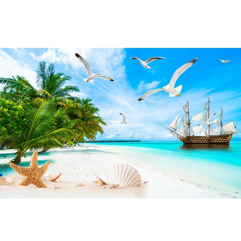 Sea Floor Home Wall Paper Custom Printed Mural Sky for Kids Room