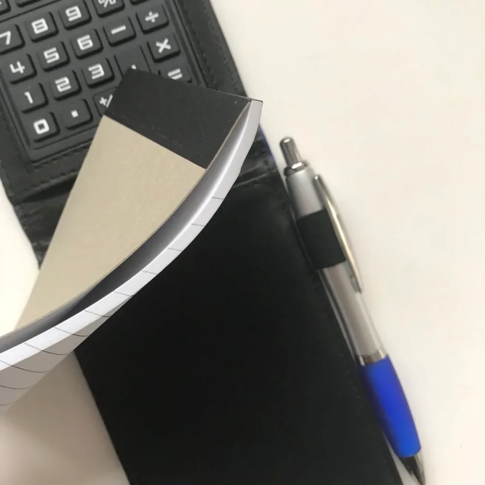 2021 Hot sale PU leather pocket notepad notebook with calculator and pen holder