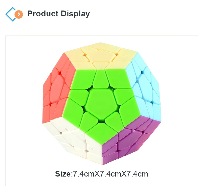 
professional 7.4cm anti stress puzzle 12 surfaces speed megaminxed cube with 3 layer 