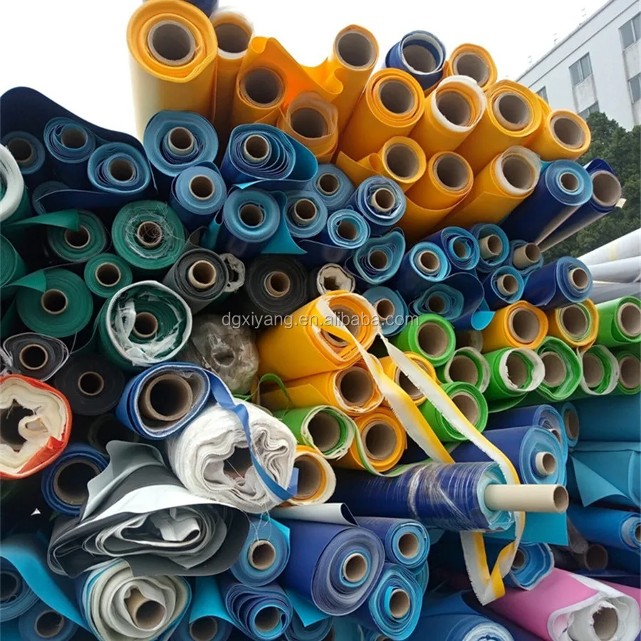 PVC Coated Stripe Tarpaulin in Stock Lot for Tent Truck Cover and Awning Woven Laminated Patterns Plain Style Free Sample