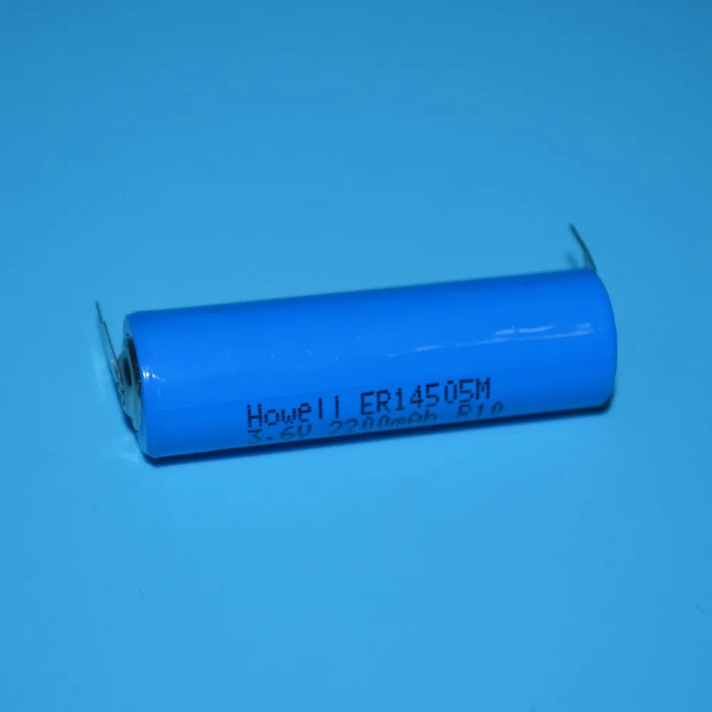 AA size lithium thionyl chloride battery ER14500 3.6V 2400mAh battery with pin