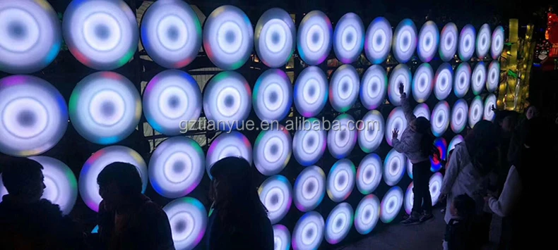 Whole Sale 30CM Rainbow Circle Led Dance Floor DJ Disco Nightclub DMX 3D Time Tunnel RGB LED Light with Voice