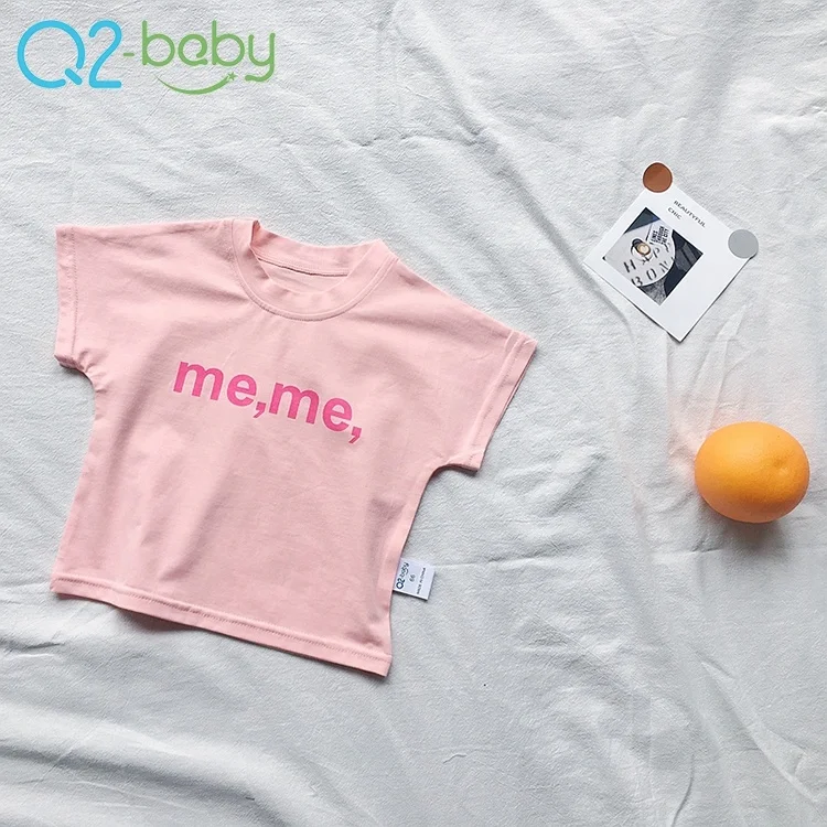 
Factory custom o-neck letter printing short sleeve baby boy cotton t-shirt 1973 