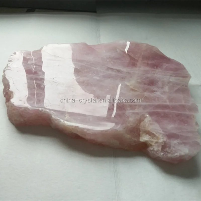 
Natural hand carved rose crystal platter for sale 