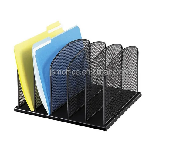 
2017 New style metal mesh desktop magazine file organizer with 6 sections  (60716968831)