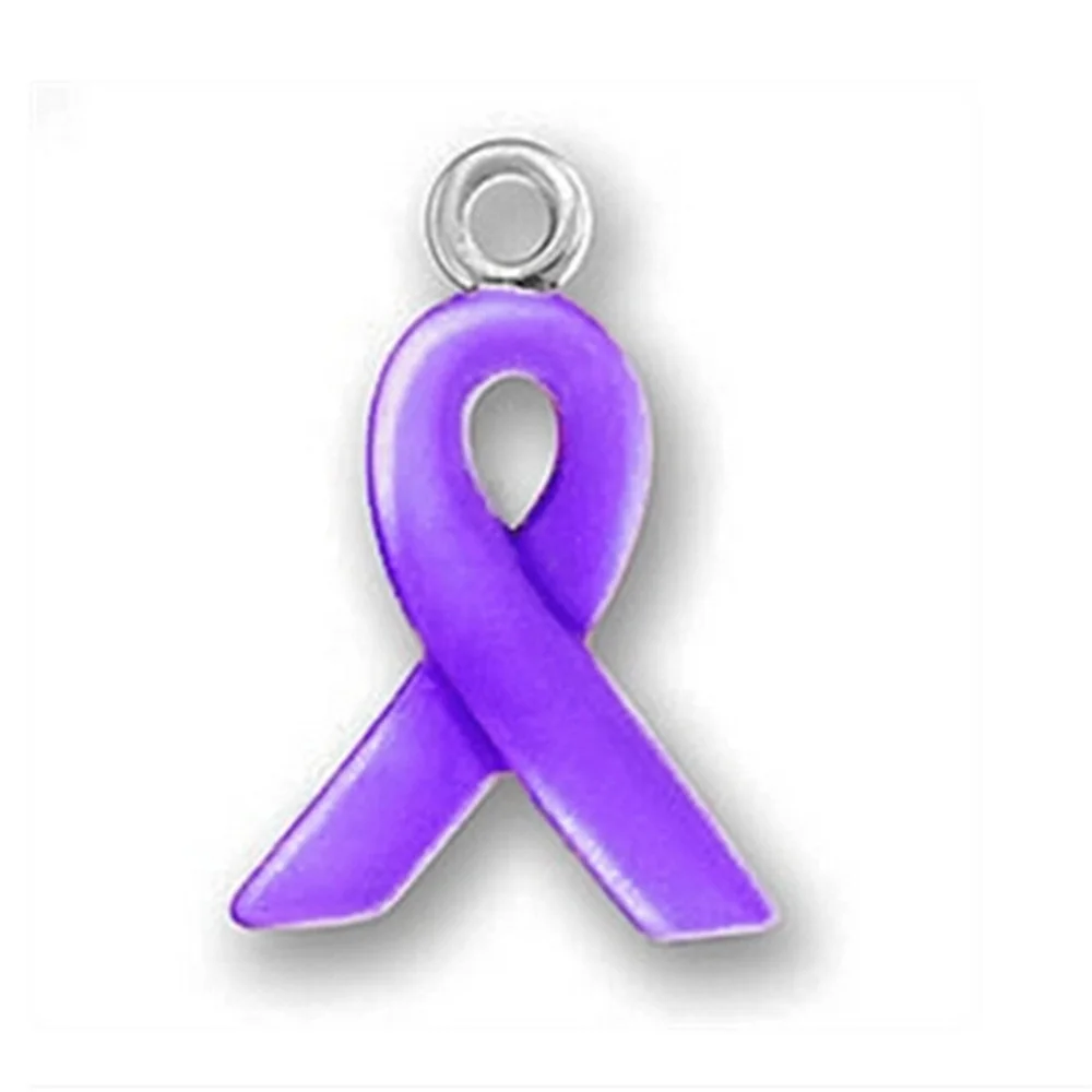 Purple ribbon fibromyalgia epilepsy and cystic fibrosis disease awareness charms