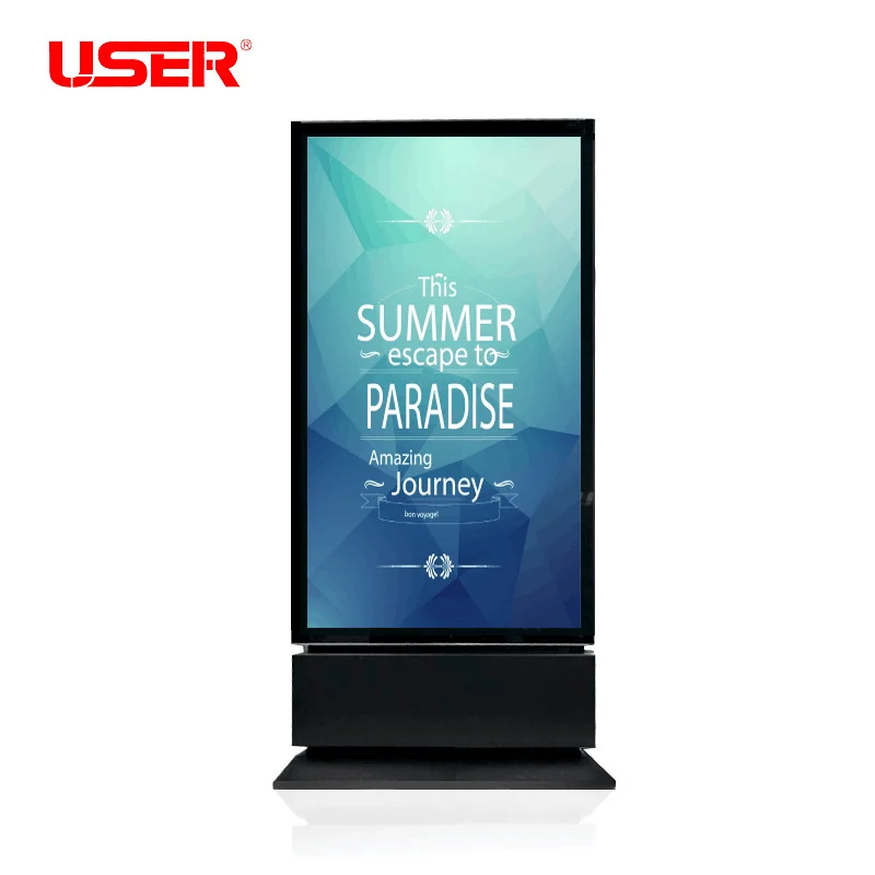 65 inch Floor Standing dual LCD Display totem, double sided Digital Signage for indoor