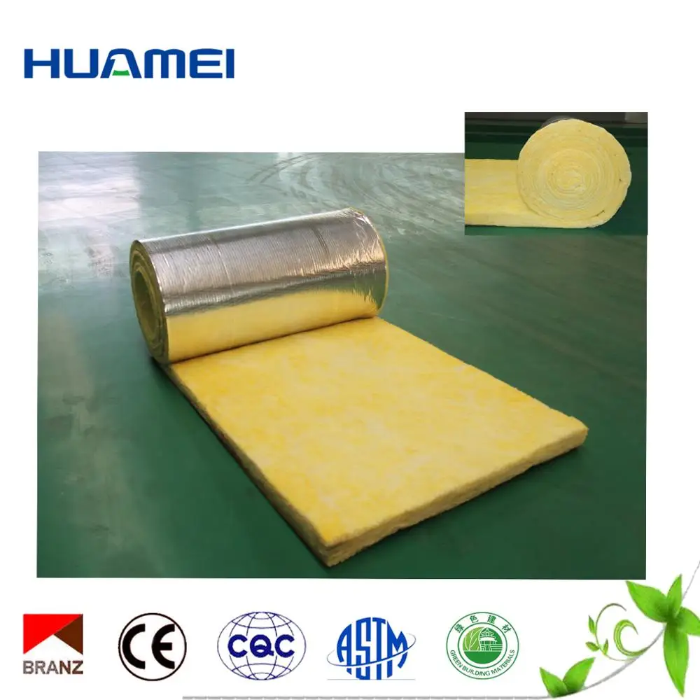 
Fire Rated Compressed glass wool roll with aluminum foil covering 
